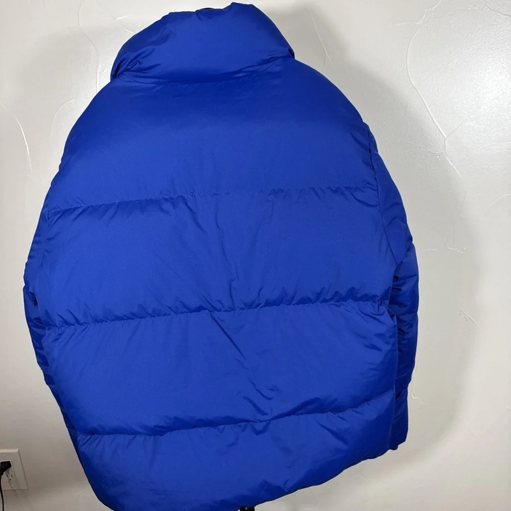 Banana Republic Blue Performance DOWN Puffer Coat L Backpack Strap